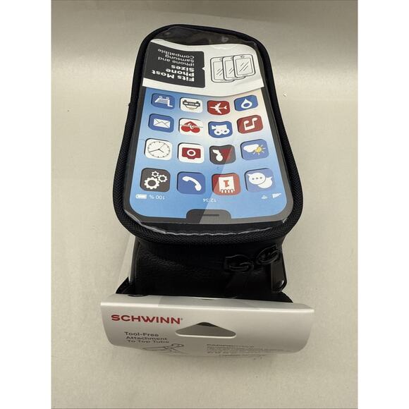 Schwinn Bicycle Bike Travel Bag Top Tube Phone Bag Zip Closure Black Cyclist NEW - Picture 4 of 13